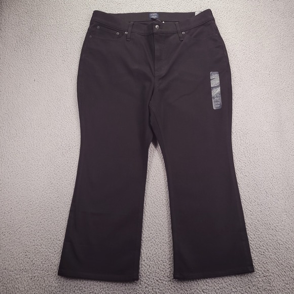 J. Crew Factory Denim - J CREW Factory Jeans Size 35P High Rise Flare Crop Black Stretch Denim NEW
